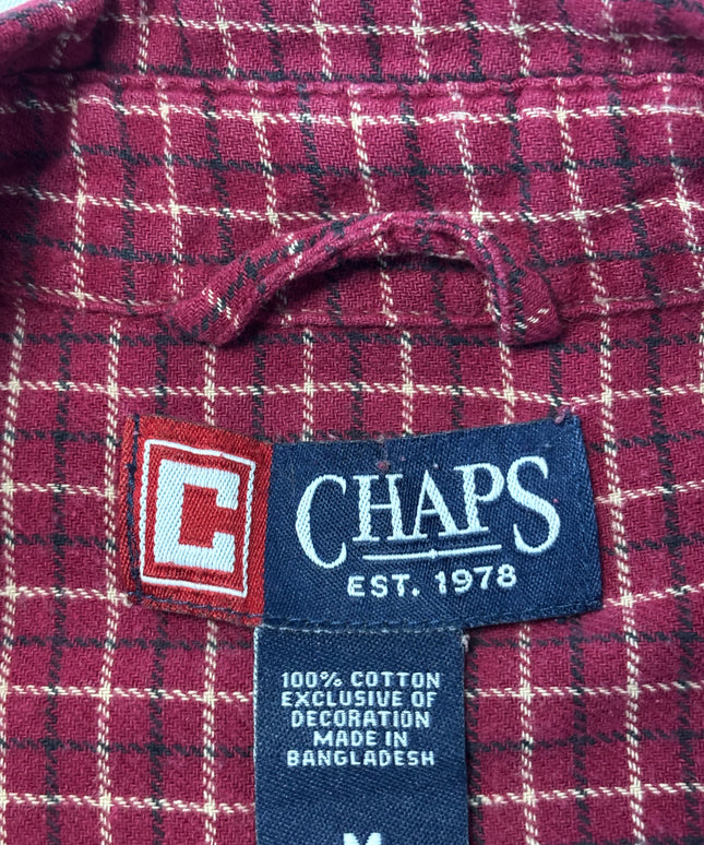 Chaps Red Plaid Button-Down Long Sleeve Shirt