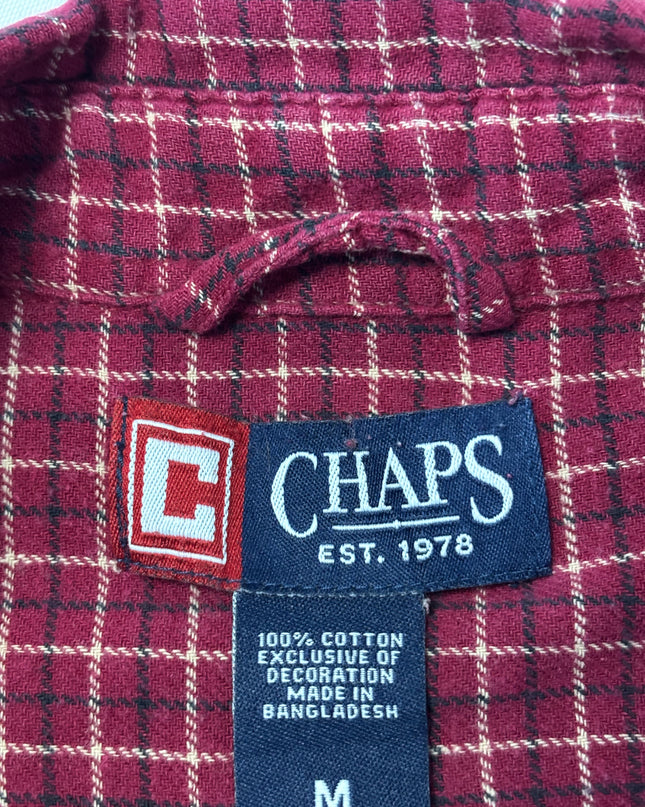 Chaps Red Plaid Button-Down Long Sleeve Shirt