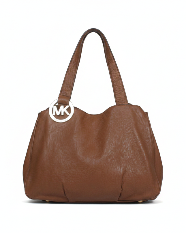 Michael Kors Brown Pebbled Leather Shoulder Bag