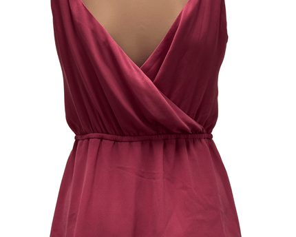 Le Château Rose Pink Wrap V-Neck Peplum Top