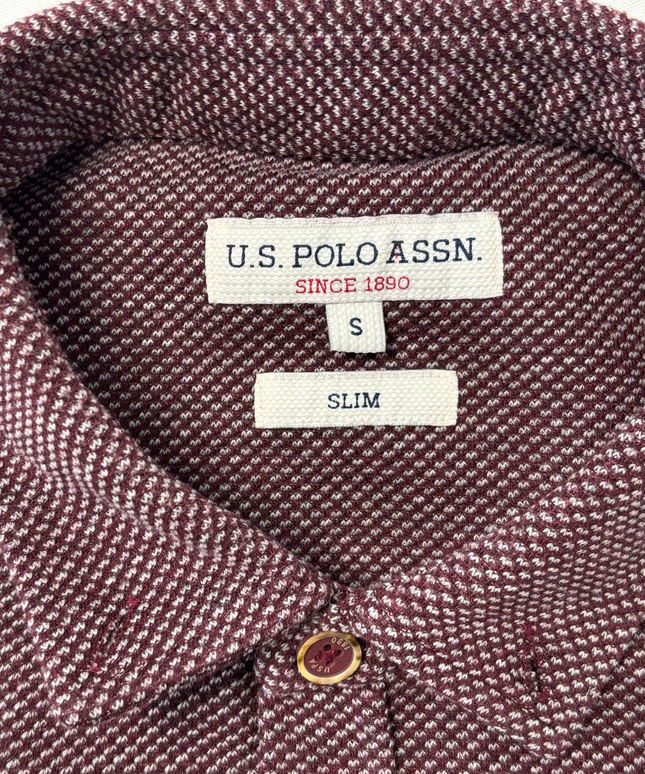 U.S. Polo Assn. Burgundy Textured Knit Shirt - S