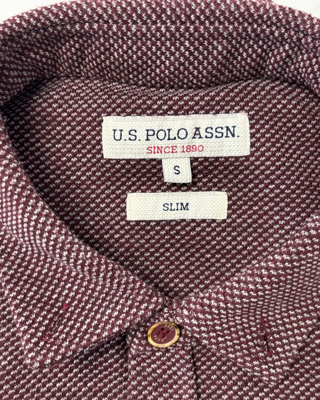 U.S. Polo Assn. Burgundy Textured Knit Shirt - S