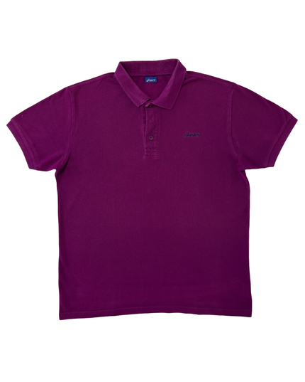 Asics Logo Purple Piqué Cotton Polo Shirt - M