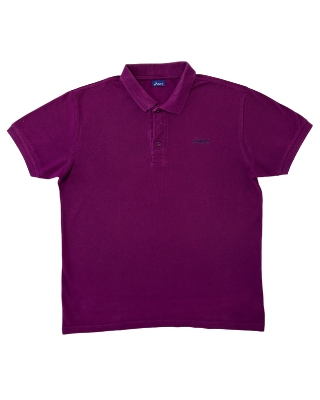 Asics Logo Purple Piqué Cotton Polo Shirt - M