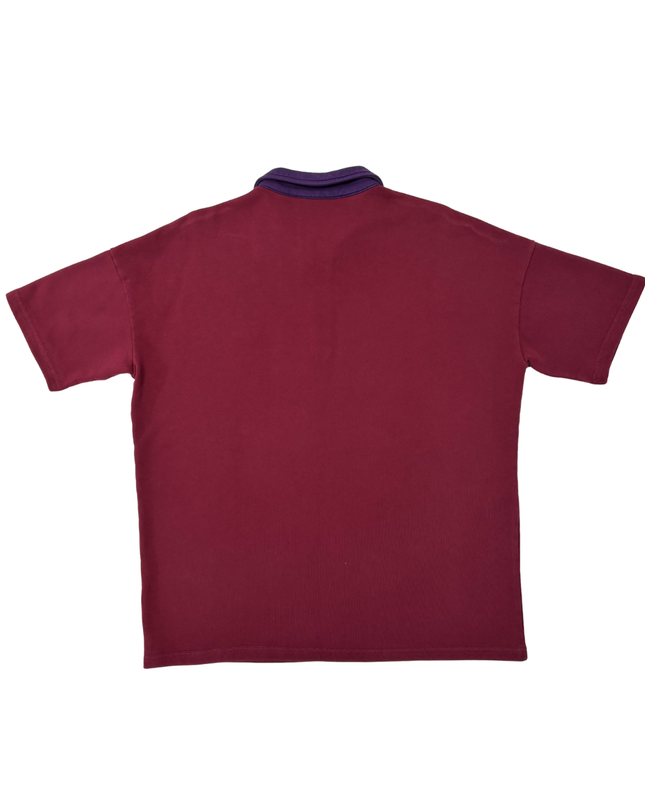 Les Benjamins Burgundy & Purple Quarter-Zip Polo Shirt