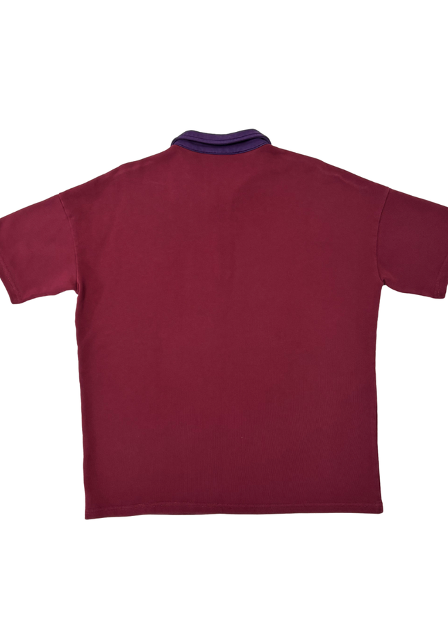 Les Benjamins Burgundy & Purple Quarter-Zip Polo Shirt
