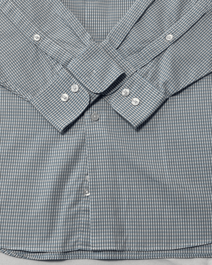 Calvin Klein Regular Fit Performance Blue Gingham Dress Shirt