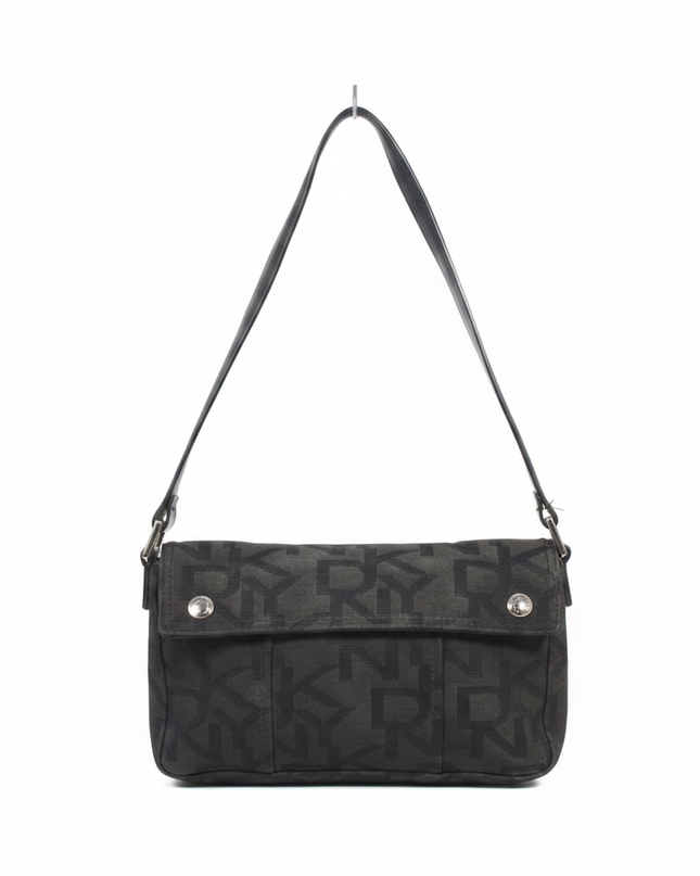DKNY Black Monogram Jacquard Shoulder Bag