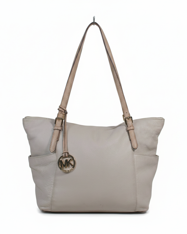 Michael Kors Beige Pebbled Leather Tote Bag