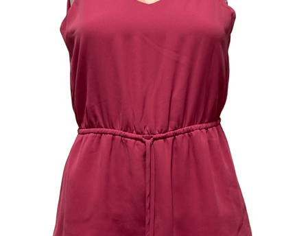 Le Château Rose Pink Wrap V-Neck Peplum Top