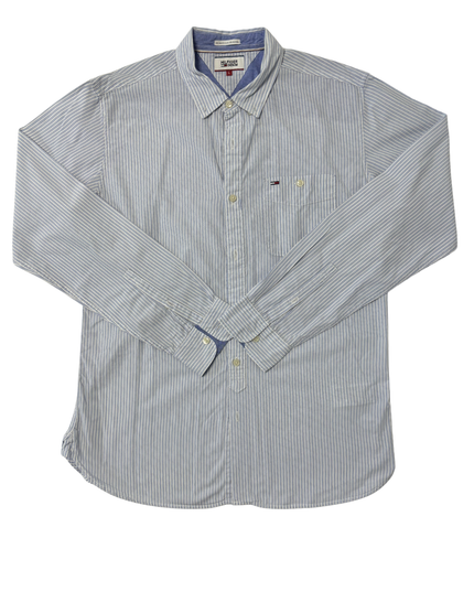 Hilfiger Denim Blue & White Striped Classic Button-Down Oxford Shirt