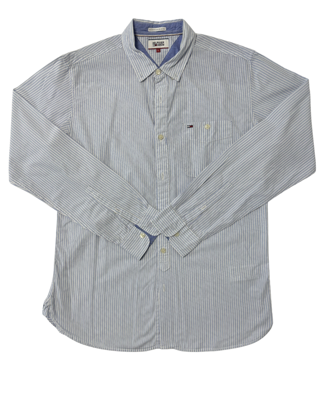 Hilfiger Denim Blue & White Striped Classic Button-Down Oxford Shirt