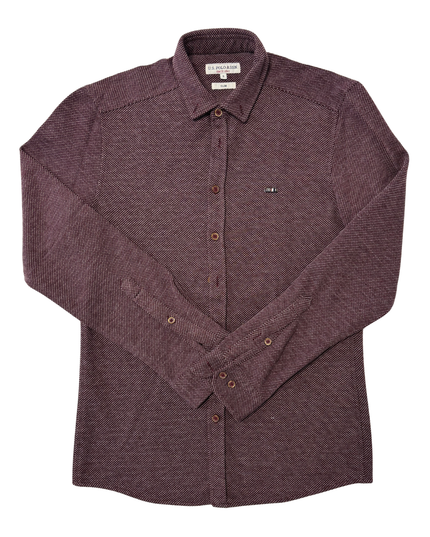 U.S. Polo Assn. Burgundy Textured Knit Shirt - S