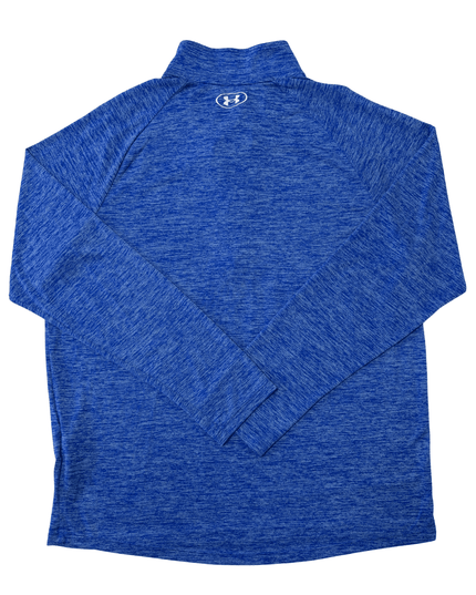 Under Armour Loose Fit Heather Blue Quarter-Zip Performance Pullover