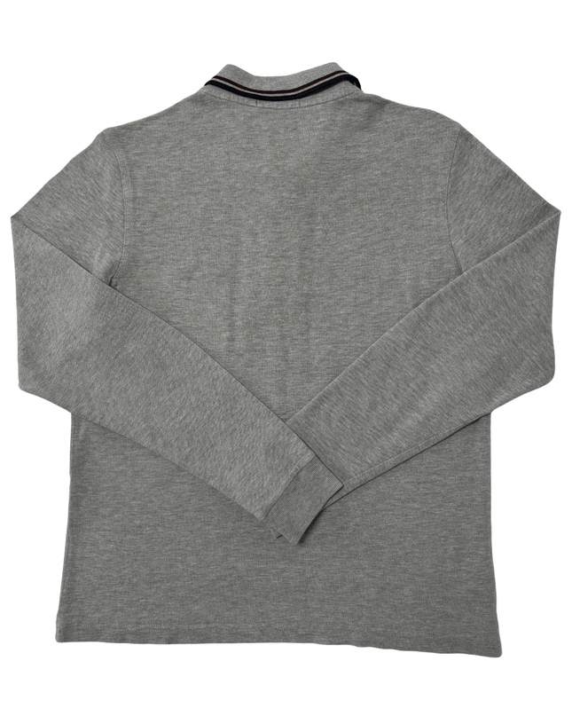 Fred Perry Slim Fit Heather Grey Long Sleeve Polo Shirt