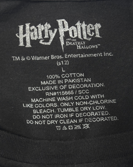 Harry Potter and the Deathly Hallows Hogwarts Black Graphic T-Shirt