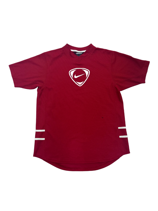 Vintage Nike Red Shield Logo Soccer Jersey - M