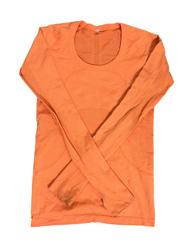 Lululemon Swiftly Tech Long Sleeve Crew - Orange - XS