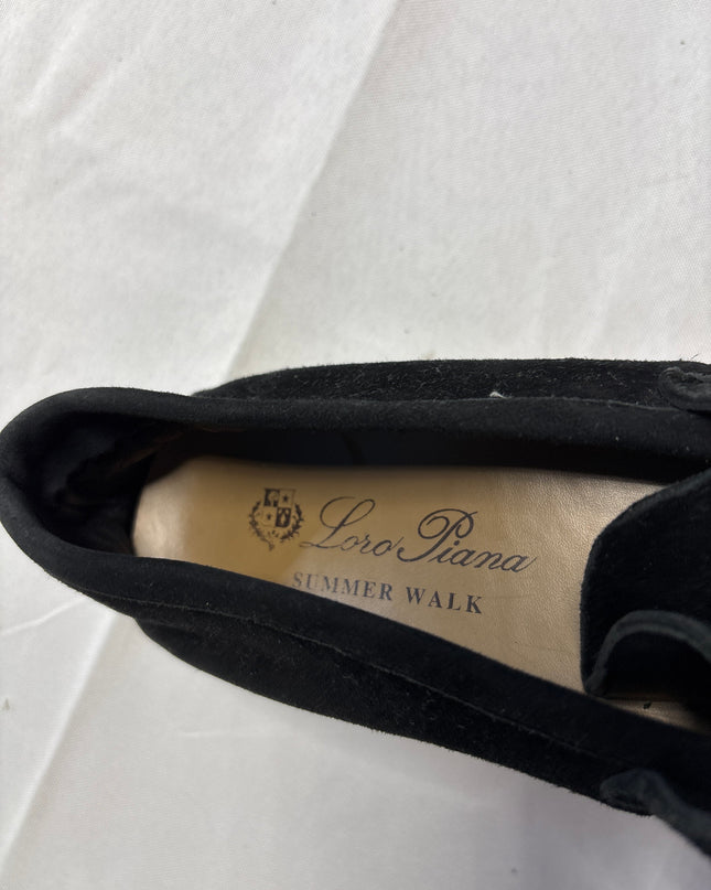 Loro Piana Black Summer Walk Charm Loafers