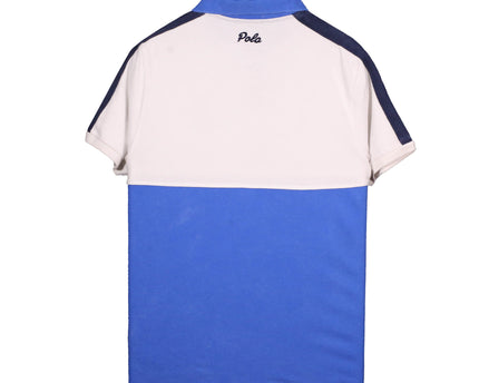 Ralph Lauren White & Blue #3 Custom Fit Colorblock Polo Shirt