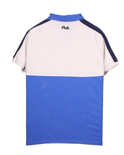 Ralph Lauren White & Blue #3 Custom Fit Colorblock Polo Shirt