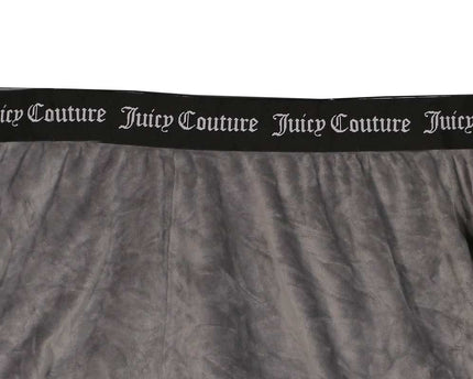 Juicy Couture Y2K Velour Rhinestone Logo Gray Short