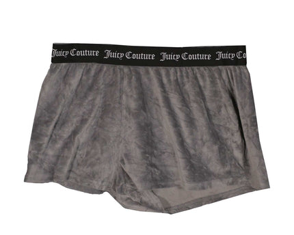 Juicy Couture Y2K Velour Rhinestone Logo Gray Short