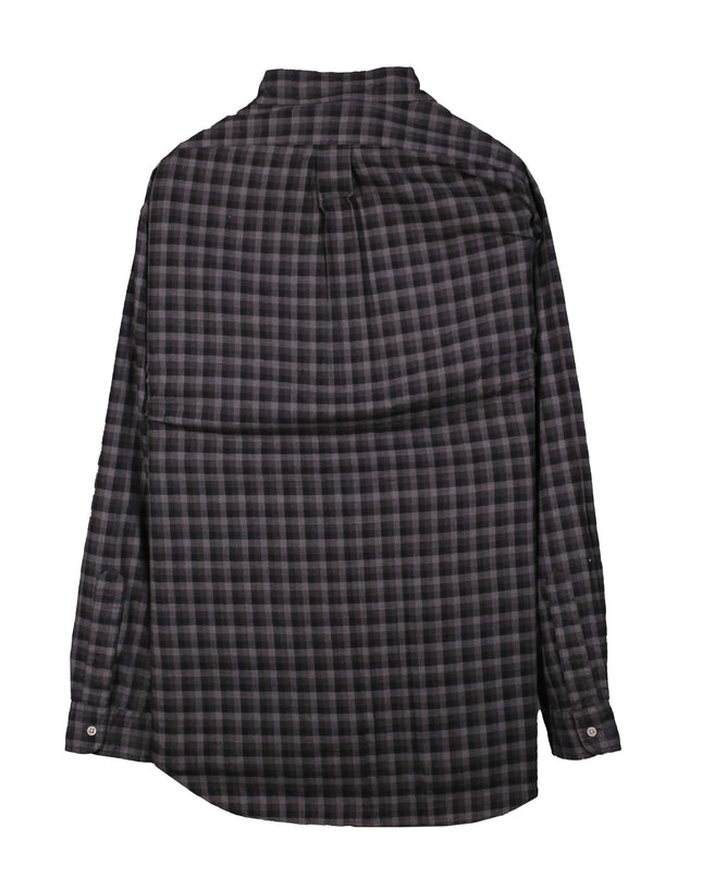 Ralph Lauren Vintage Blake Checkered Long-Sleeve Dress Flannel Gray Shirt