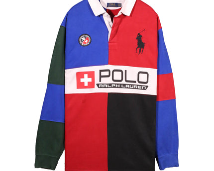 Ralph Lauren Downhill Racing Patchwork Colorblock Rugby Shirt