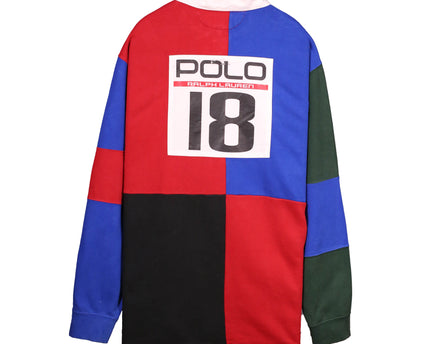 Ralph Lauren Downhill Racing Patchwork Colorblock Rugby Shirt