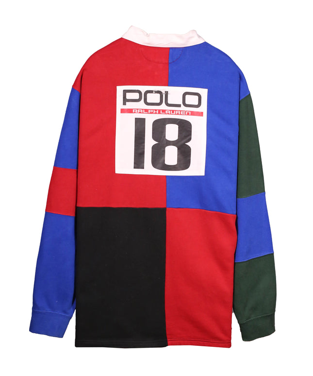 Ralph Lauren Downhill Racing Patchwork Colorblock Rugby Shirt