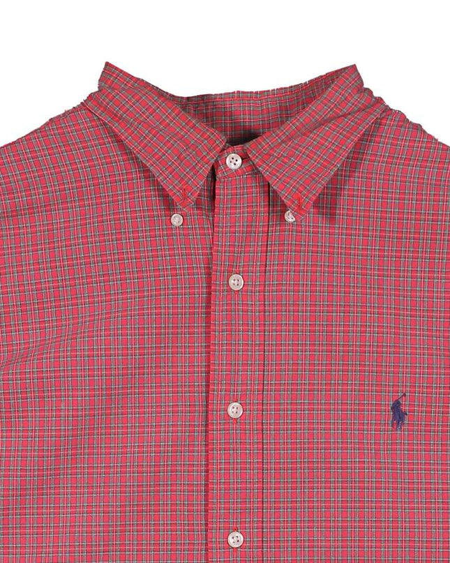 Ralph Lauren Blake Fit Button Down Plaid Red Shirt