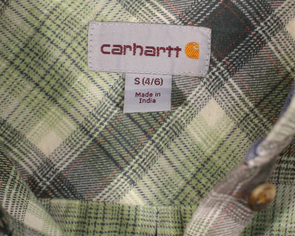 Carhartt Youth Flannel Green Hooded Shirt