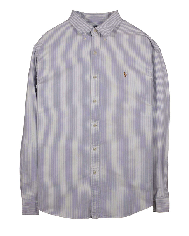 Ralph Lauren Classic Long Sleeve Light Blue Striped Shirt