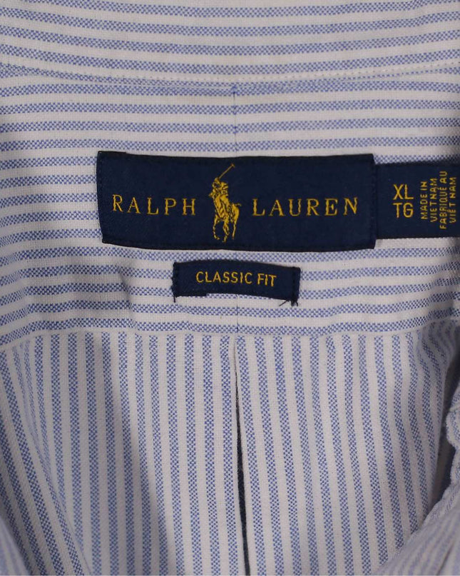 Ralph Lauren Classic Long Sleeve Light Blue Striped Shirt