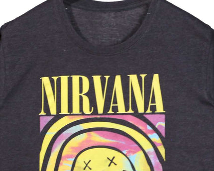Nirvana Band Dark Gray Smiley Face Kurt Cobain T-Shirt