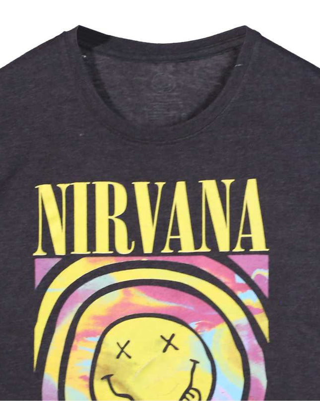 Nirvana Band Dark Gray Smiley Face Kurt Cobain T-Shirt