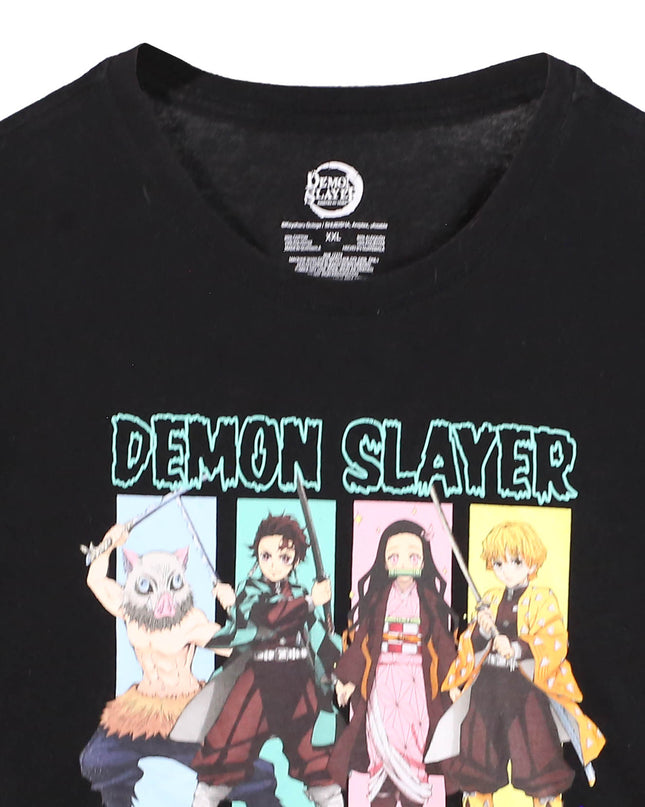 Demon Slayers Graphic Nezuko Tanijro Zenitsu Inosuke Black T-Shirt