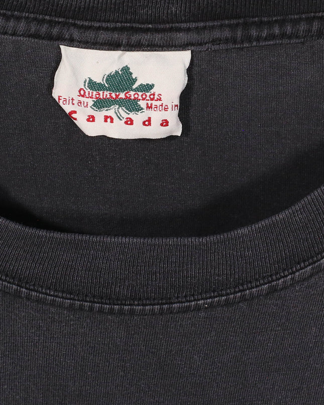 Anvil Vintage Indian Chief Native American First Nation Made in Canada Black T-Shirt