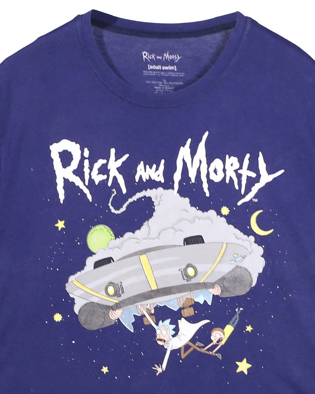 Rick and Morty Space Cruiser Navy Graphic T-Shirt