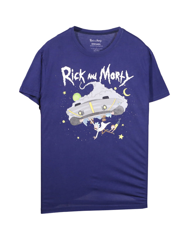 Rick and Morty Space Cruiser Navy Graphic T-Shirt