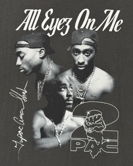 2Pac All Eyez On Me Rap Graphic Black T-Shirt - L