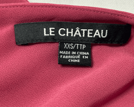 Le Château Rose Pink Wrap V-Neck Peplum Top