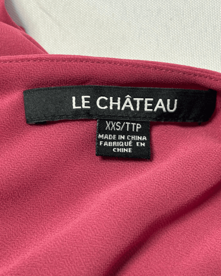 Le Château Rose Pink Wrap V-Neck Peplum Top