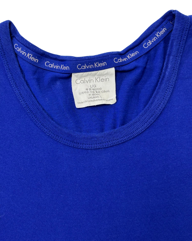 Calvin Klein Bold Logo Royal Blue Cotton T-Shirt- L