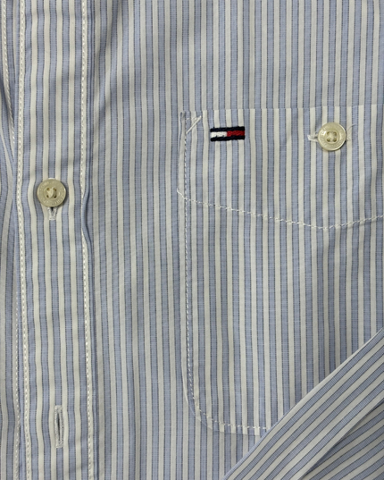 Hilfiger Denim Blue & White Striped Classic Button-Down Oxford Shirt