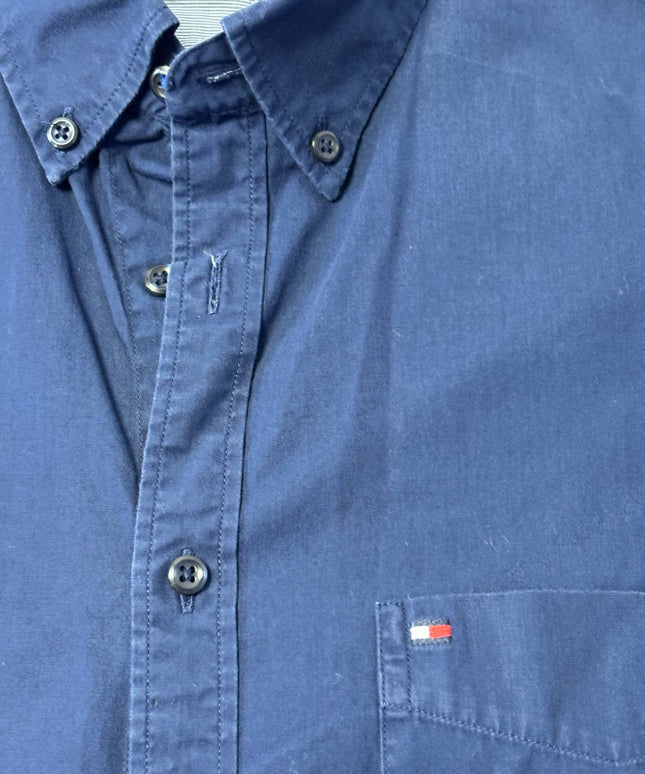 Tommy Hilfiger Navy Blue Long-Sleeve Button-Down Shirt