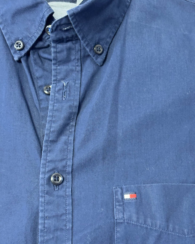 Tommy Hilfiger Navy Blue Long-Sleeve Button-Down Shirt