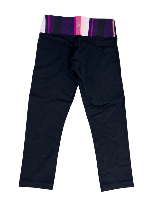Lululemon Groove Yoga Pant Black with Multicolor Waistband - XS