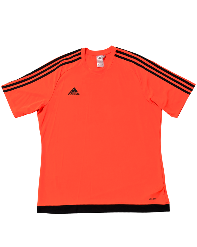 Adidas Climalite Neon Orange & Black 3-Stripes Training T-Shirt